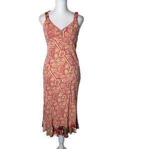 Faith sz XS gorgeous flowered dress w/sequins & contrasting ruffled hem GUC